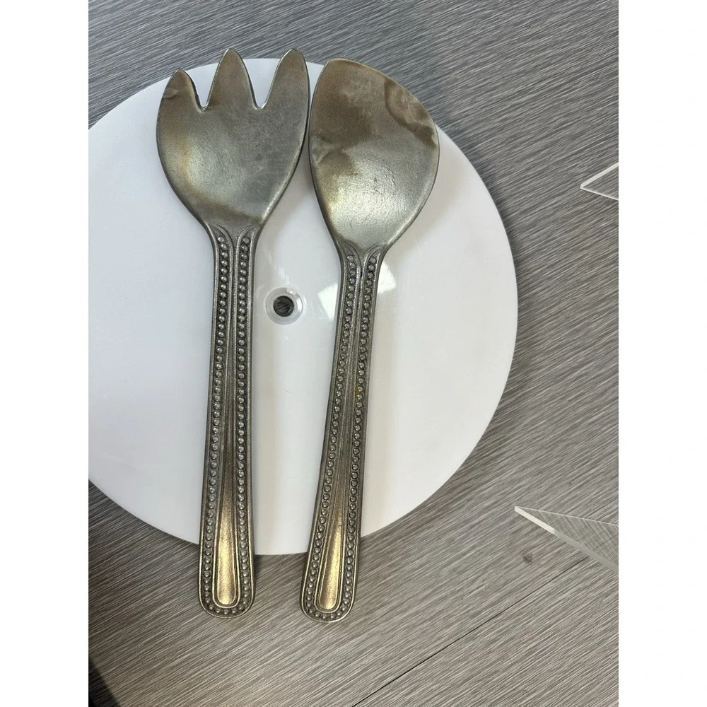 Wilton Armetale Serving Fork And Spoon Flutes And Pearls - Dinner Entertaining